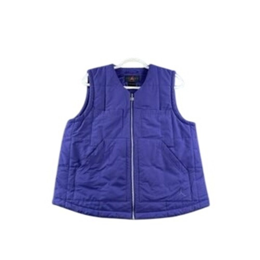 Jordan Brand Purple Quilted Puffer Vest Full Zip Sleeveless Jacket Small Loose